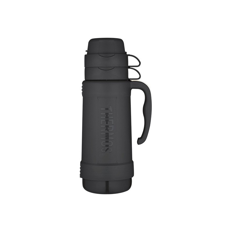 sklenena-termoska.jpg Thermos Sklenená termoska s dvoma šálkami - čierna, 1,8 l – Obrázok 1