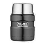 Thermos Style Termoska na jedlo so skladacou lyžicou a šálkou - metalicky šedá, 470 ml – Obrázok 3