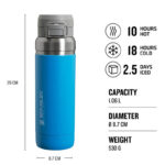 STANLEY Termofľaša vákuová QUICK FLIP 1060 ml Azure modrá – Obrázok 2