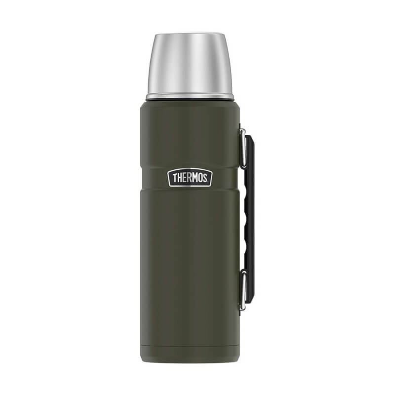 Thermos_170028.jpg Thermos Style Termoska na nápoje s madlom - vojenská zelená, 1,2 l – Obrázok 1