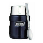 Thermos Style Termoska na jedlo so skladacou lyžicou a šálkou - tmavo modrá, 470 ml