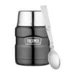 Thermos Style Termoska na jedlo so skladacou lyžicou a šálkou - metalicky šedá, 470 ml