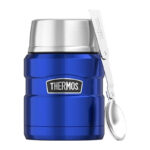 Thermos Style Termoska na jedlo so skladacou lyžicou a šálkou - modrá, 470 ml