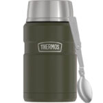 Thermos Style Termoska na jedlo so skladacou lyžicou a šálkou, vojenská zelená, 0,71 l