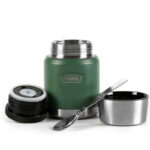 Thermos Termoska na jedlo so skladacou lyžicou a šálkou - smrkovo zelená, 470 ml – Obrázok 4