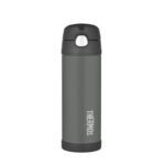 Thermos Detská termoska so slamkou - čierna, 470 ml